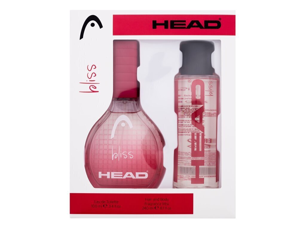 Komplekts Head Bliss sievietēm: tualetes ūdens EDT, 100 ml + aromātisks matu un ķermeņa smidzinātājs, 240 ml cena un informācija | Sieviešu smaržas | 220.lv