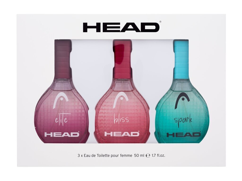 Komplekts Head sievietēm: tualetes ūdens Elite EDT, 50 ml + tualetes ūdens Bliss EDT, 50 ml + tualetes ūdens Spark EDT, 50 ml цена и информация | Sieviešu smaržas | 220.lv