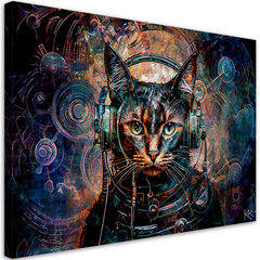 Gleznieciba uz audekla, Futūristisks kaķis cena un informācija | Gleznas | 220.lv