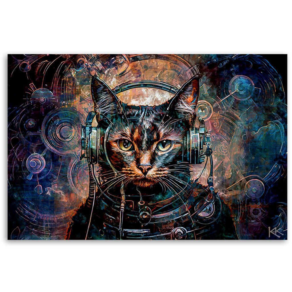 Gleznieciba uz audekla, Futūristisks kaķis цена и информация | Gleznas | 220.lv