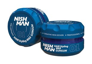 Matu veidošanas vasks, Nishman Hair Styling Wax 01 GumGum, vīriešiem, 150 ml cena un informācija | Matu veidošanas līdzekļi | 220.lv
