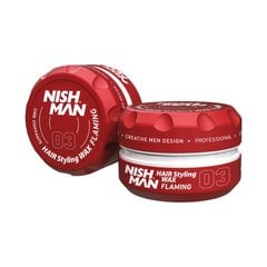 Matu veidošanas vasks Nishman Hair Styling Wax 03 Flaming vīriešiem, 100 ml cena un informācija | Matu veidošanas līdzekļi | 220.lv