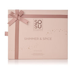 Декоративный косметический набор Sosu Shimmer And Spice: палитра теней для век Nude 1.2x4 г, + коричневый карандаш для глаз, 1.1 г + кисть для глаз цена и информация | Тушь, средства для роста ресниц, тени для век, карандаши для глаз | 220.lv