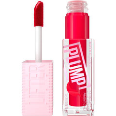 Lūpu spīdums Maybelline Lifter Plump, 004 Red Flag, 5,4 ml cena un informācija | Lūpu krāsas, balzāmi, spīdumi, vazelīns | 220.lv