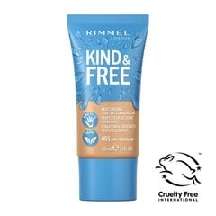 Grima bāze Rimmel Kind&amp;Free Skin Tint, 001 Fair Porcelain, 30 ml cena un informācija | Grima bāzes, tonālie krēmi, pūderi | 220.lv