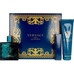 Набор Versace Eros для мужчин: парфюмированная вода EDP, 100 мл + парфюмированная вода EDP, 10 мл + гель для душа, 150 мл цена и информация | Мужские духи | 220.lv
