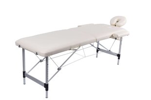 Vangaloo 2-зонный раскладной массажный стол, 186 x 60 см, бежевый цена и информация | Аксессуары для массажа | 220.lv