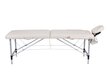 2 zonu saliekamais masāžas galds Vangaloo, 186 x 60 cm, bēšs cena un informācija | Masāžas piederumi | 220.lv