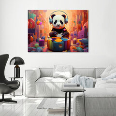 Gleznieciba uz audekla, Panda ar austiņām цена и информация | Картины | 220.lv