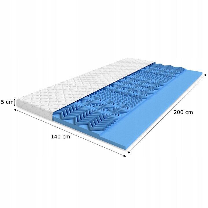 Matracis Fluxar mājas 140 x 200 x 5 cm H3, H4 J040 cena un informācija | Virsmatrači | 220.lv