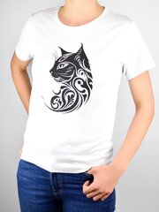 Женская футболка Noviti "Cat" (белая) цена и информация | Женские футболки | 220.lv