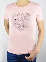 Женская футболка Noviti "Heart" (розовая) цена и информация | Женские футболки | 220.lv