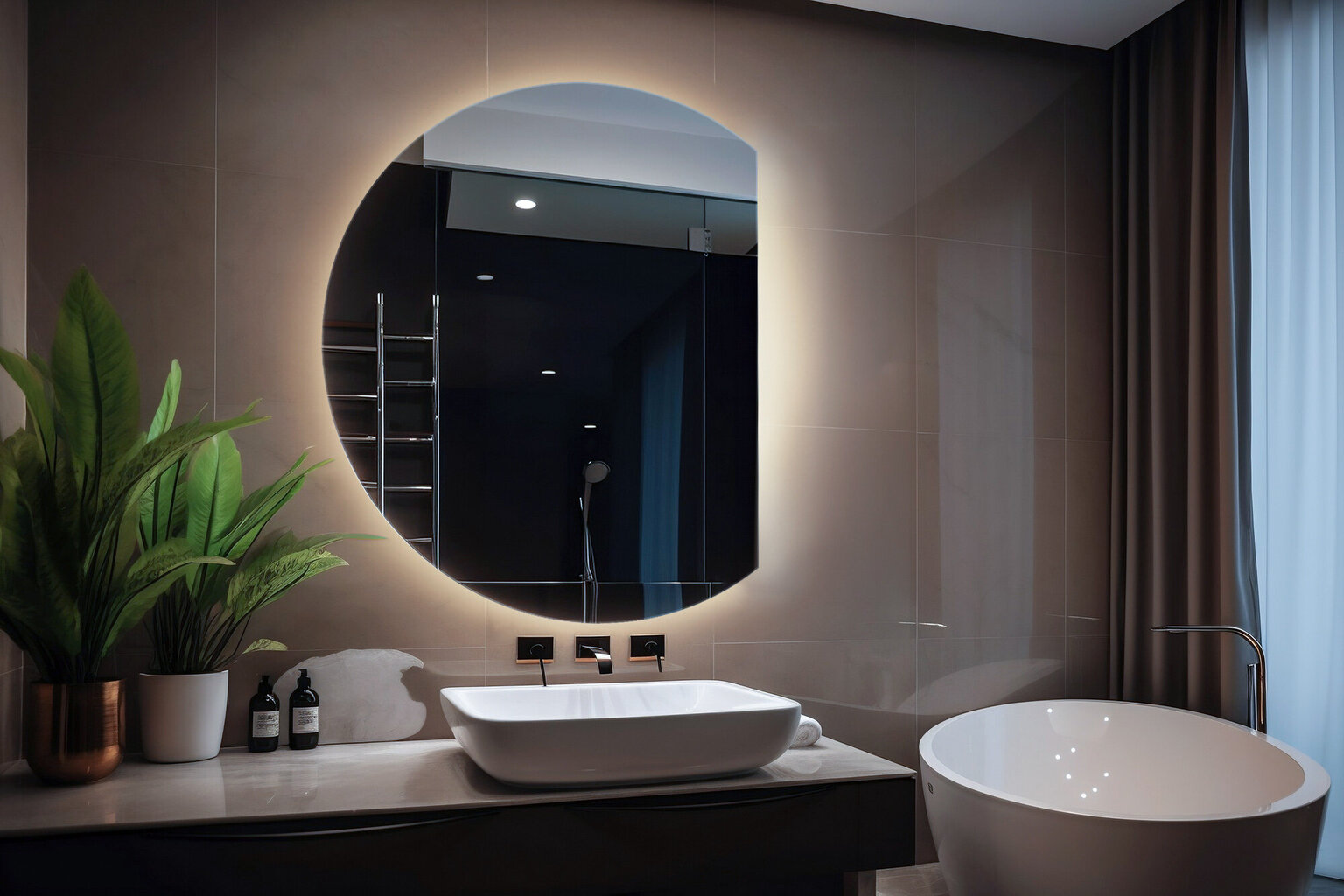 Spogulis LED Tulup, 63x70 cm, sudraba цена и информация | Spoguļi | 220.lv