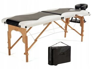 Masāžas galds Bodyfit, 185x60 cm, balts melns цена и информация | Аксессуары для массажа | 220.lv