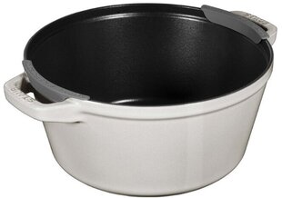Набор из 2 чугунных посуды с крышкой STAUB 40508-385-0 - белый трюфель 24 см цена и информация | Cковородки | 220.lv
