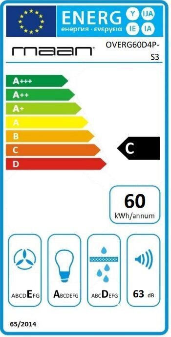 Maan tvaika nosūcējs Vertikālais stikls Touch, 60 cm cena un informācija | Tvaika nosūcēji | 220.lv