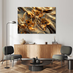 Gleznieciba uz audekla, Zelta stikla ziedi цена и информация | Картины | 220.lv