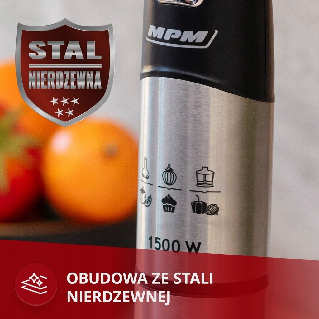 MPM MBL-34M rokas blenderis, 1500 W ,melns цена и информация | Blenderi, smalcinātāji | 220.lv