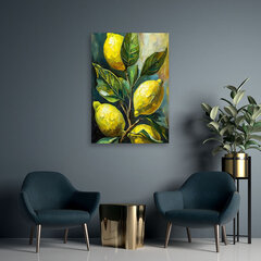 Gleznieciba uz audekla, Citroni un lapas cena un informācija | Gleznas | 220.lv