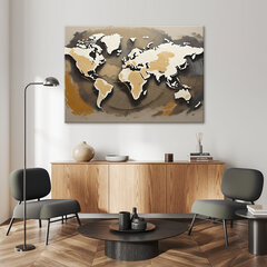 Gleznieciba uz audekla, Retro pasaules karte цена и информация | Картины | 220.lv