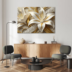 Glezna uz audekla Zelta glamūra lilijas цена и информация | Картины | 220.lv