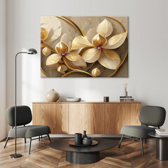Gleznieciba uz audekla, Zelta glamūra orhidejas cena un informācija | Gleznas | 220.lv