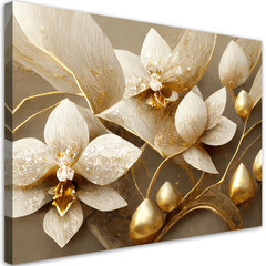 Gleznieciba uz audekla, Zelta glamūra orhidejas цена и информация | Картины | 220.lv