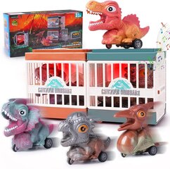 Динозавры с клеткой набор из 4 штук, самоходный цена и информация | Конструктор автомобилей игрушки для мальчиков | 220.lv