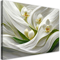 Glezna uz audekla Balta orhideja цена и информация | Картины | 220.lv