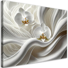 Glezna uz audekla Balta orhideja cena un informācija | Gleznas | 220.lv