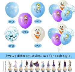 Украшения на день рождения Frozen, 87 деталей цена и информация | Праздничные декорации | 220.lv