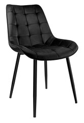 Krēsls Norman Velvet, melns cena un informācija | Virtuves un ēdamistabas krēsli | 220.lv