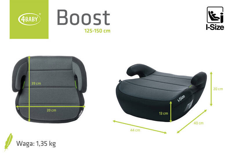 Automašīnas sēdeklis - paaugstinājums 4Baby Boost, 22-36 kg, melns cena un informācija | Autokrēsliņi | 220.lv