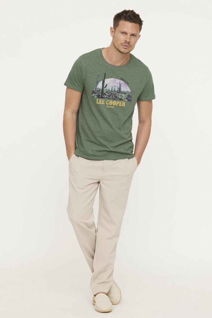 T-krekls vīriešiem Lee Cooper S566, zaļš cena un informācija | Vīriešu T-krekli | 220.lv