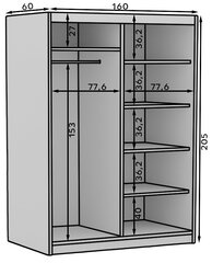 Шкаф ADRK Furniture Delia 180, коричневый цвет цена и информация | Шкафы | 220.lv