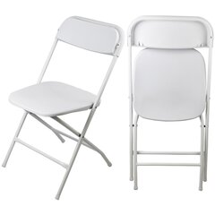 складные стулья, 2 шт, 50x46x80 см, белый цена и информация | Садовые стулья, кресла, пуфы | 220.lv
