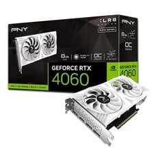 PNY GeForce RTX 4060 OC XLR8 Verto DF White Edition (VCG40608DFWXPB1-O) цена и информация | Видеокарты (GPU) | 220.lv