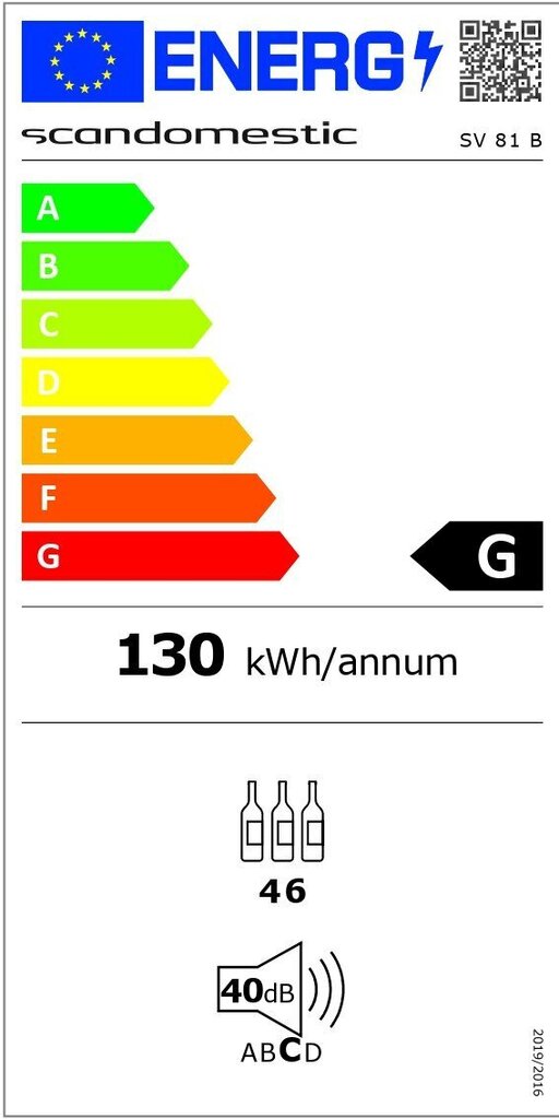 Scandomestic A/S SV 81 B cena un informācija | Vīna ledusskapji | 220.lv