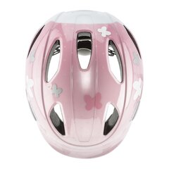 Prece ar bojātu iepakojumu. Bērnu velosipēdistu ķivere Uvex Oyo Style Butterfly pink, balta/rozā, 46-50 cm cena un informācija | Sporta, atpūtas, tūrisma preces ar bojātu iepakojumu | 220.lv
