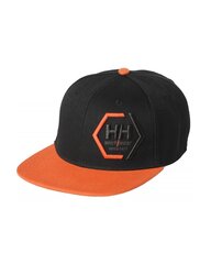 Кепка Helly Hansen KENSINGTON FLAT BRIM, черный/оранжевый цена и информация | Мужские шарфы, шапки, перчатки | 220.lv