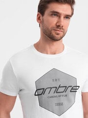 футболка из хлопка с геометрическим принтом и логотипом - белая v1 om-tspt-0141 125222-7 цена и информация | Мужские футболки | 220.lv