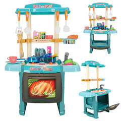 Koka virtuvīte ar piederumiem Ikonk, dažādas krāsas, 70x49x30 cm cena un informācija | Rotaļlietas meitenēm | 220.lv