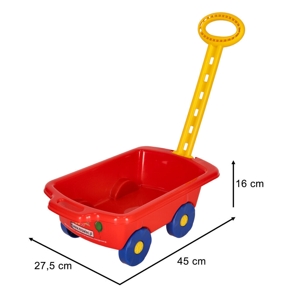Bērnu ķerra ar rokturi, sarkana cena un informācija | Ūdens, smilšu un pludmales rotaļlietas | 220.lv