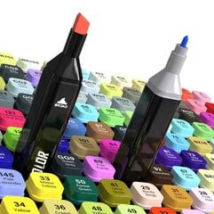 Спиртовые маркеры, маркеры, двусторонние маркеры + сумка - 80 шт. цена и информация | Принадлежности для рисования, лепки | 220.lv