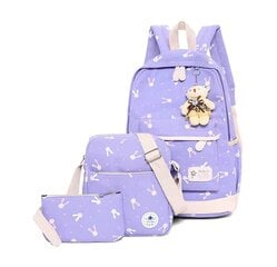 Набор из 3 рюкзаков для девочек, фиолетовый цена и информация | Школьные рюкзаки, спортивные сумки | 220.lv