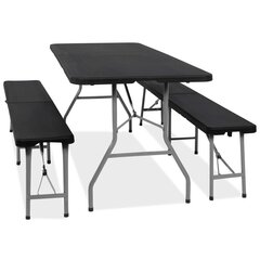 Saliekams galds ar 2 soliem Springos GF0098, 180 x 74 x 74 cm cena un informācija | Dārza galdi | 220.lv