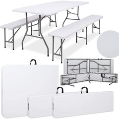 Saliekams galds ar 2 soliem Springos GF0099, 180 x 74 x 74 cm cena un informācija | Dārza galdi | 220.lv