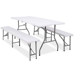 Saliekams galds ar 2 soliem Springos GF0099, 180 x 74 x 74 cm cena un informācija | Dārza galdi | 220.lv