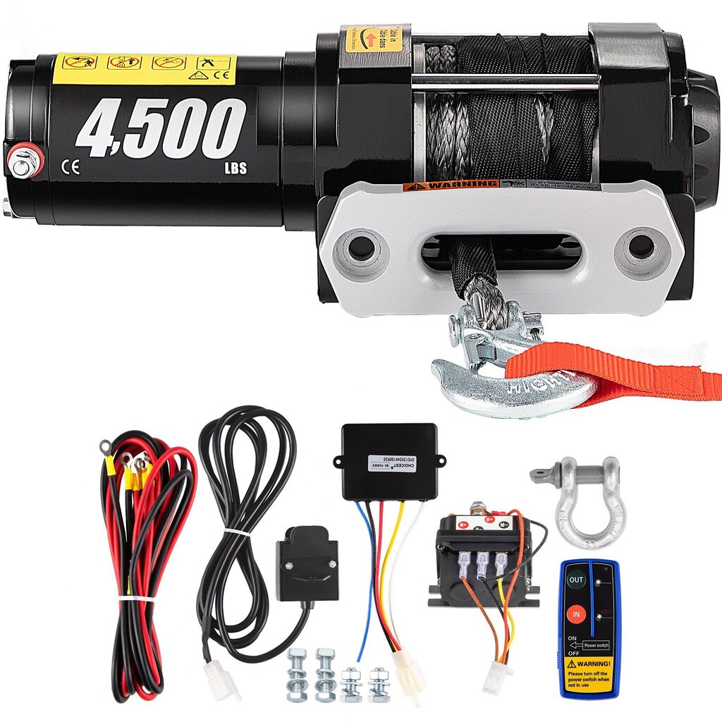 Elektriskā vinča 2041 kg/4500 LBS, 12V цена и информация | Auto 12V el. piederumi | 220.lv