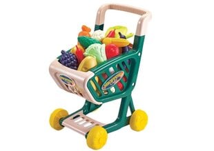 Bērnu iepirkumu ratiņi ar dārzeņiem, zaļi cena un informācija | Rotaļlietas meitenēm | 220.lv